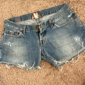 Lucky brand lowrise cutoff denim shorts 29/8